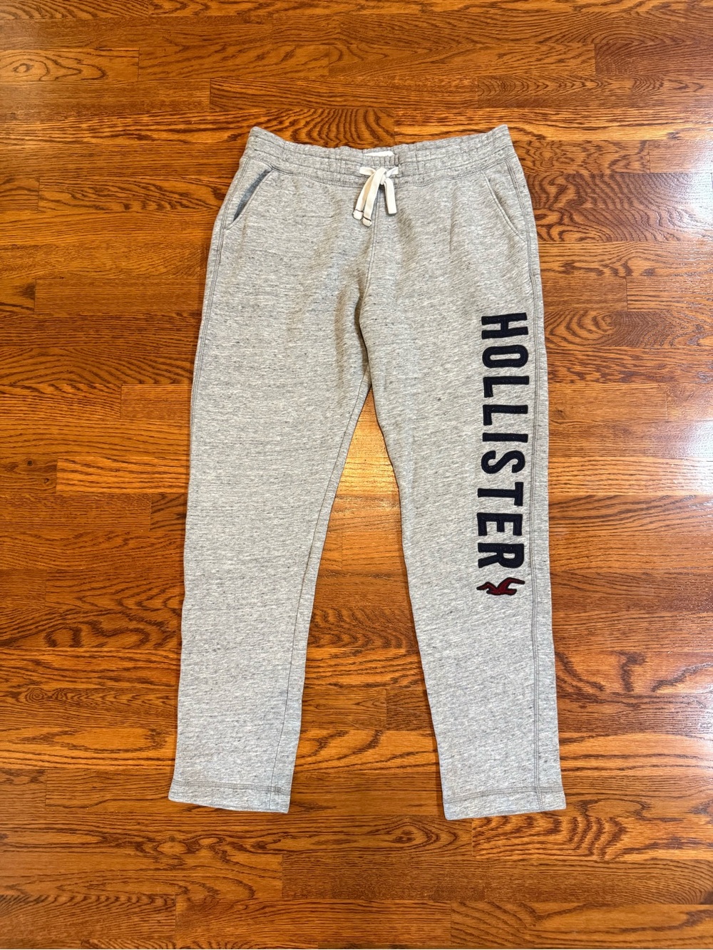 Hollister Y2K Gray Blue Spellout Jogger Men Size Large Sweatpants